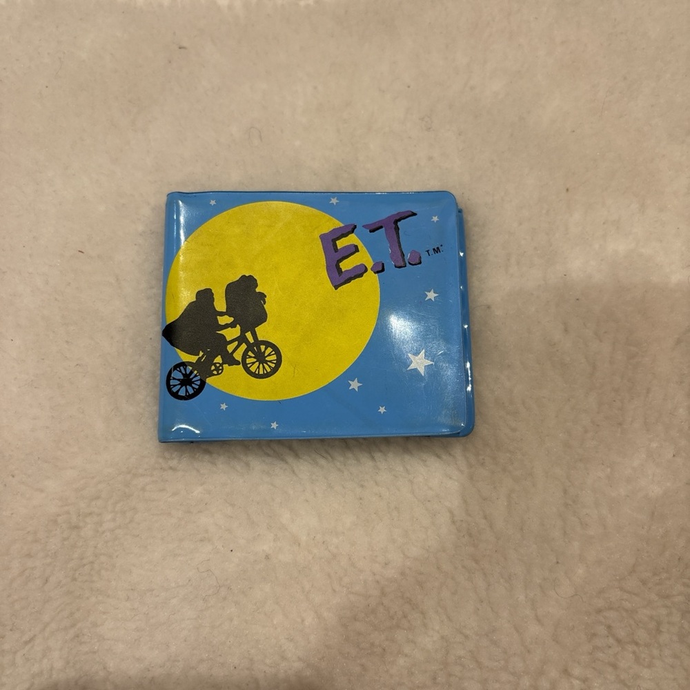 E.T. Blue Wallet with Yellow Moon Design